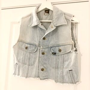 MOVING SALE | Women’s Vintage Lee Denim Cropped Vest From Urban Outfitters